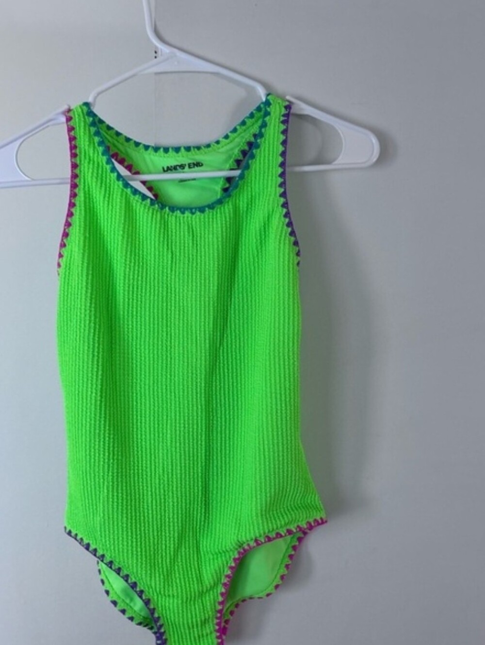 Lands' End Girls' Neon Green One-Piece Swimsuit